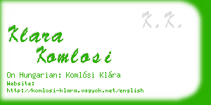 klara komlosi business card