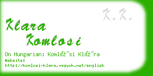 klara komlosi business card